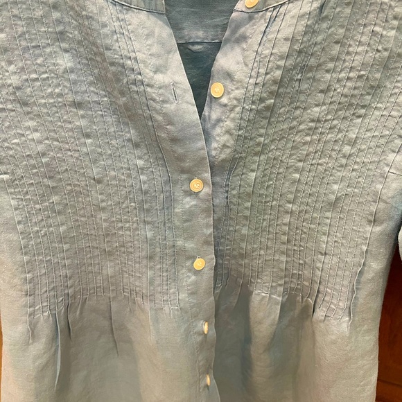 Calvin Klein XS blue linen blouse - Picture 4 of 8